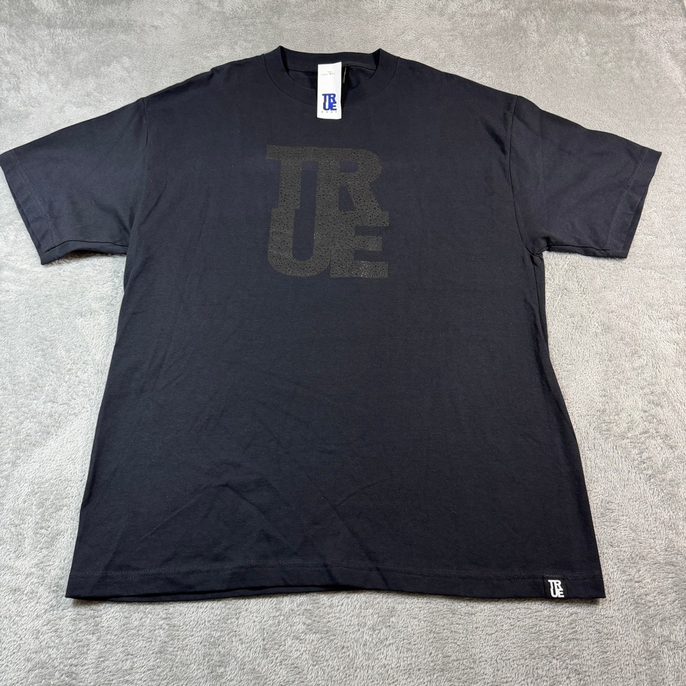 Vintage True East T-Shirt Mens XL Black Graphic Logo Streetwear Y2K Skater